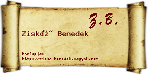 Ziskó Benedek névjegykártya